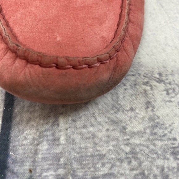 Coach Loafer Womens Size 6.5 Leather Neopoleon Flats Gold Metal Plate‎ Pink - Picture 5 of 10